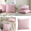 Plush Pillow Protectors Light Pink Easy Caring Washable Fabric 2