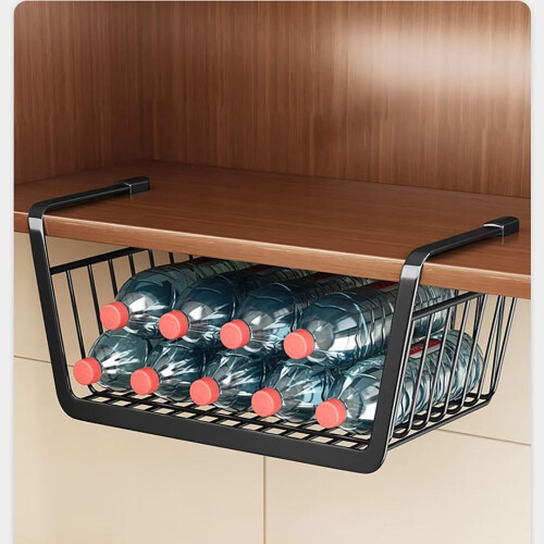 Under Shelf Storage Baskets 2Pack Hanging Metal Wire Organizer For Kitchen Cupboards Cabinets Bathroom 2