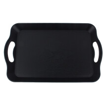 Plateau de service pour petit-déjeuner avec poignées, plateau multifonctionnel pour desserts et collations, surface lisse, design élégant, base