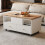 Lift-Top Coffee Table with 4 Drawers & Wheels 3