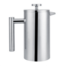 Cafetière à piston intemporelle en acier inoxydable avec isolation performante, adaptée à toutes les occasions (800 ml)