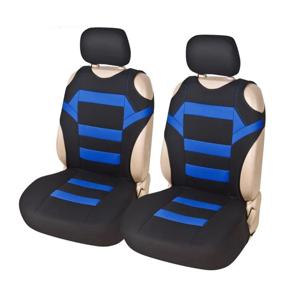 Seat Cover Set 2Piece Front Seat Covers Polyester Fabric T Shirt Design Universal Fit Blue 9323874231204