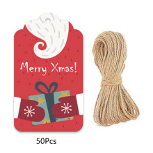 Étiquettes joyeux noël, 50 pièces/paquet, pour emballage de-g