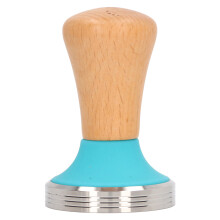 Pressino per caffè espresso da 51 mm, con manico in legno e base in acciaio inox, ideale per baristi casalinghi e amanti del caffè.