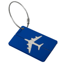 Suitcase Luggage Tags with Name ID Address Card Aluminum-Blue