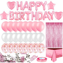 Décorations de fête écologiques, articles de fête réutilisables pour enfants, filles et femmes, ballons or rose, ballons en latex à confettis,
