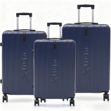 Alivio 3 Piece Hard-Shell Luggage Set with Secure Number Lock, Spinner Wheels Lightweight Travel Trolley Suitcase Set (Navy Blue, Small/Medium/Large)
