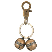 Vintage Pet Collar Small Bells Keychain Couple Bag Keys-bronze