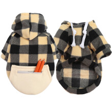 Hooded Dog Spring Coat Plaids Pullover for Cold Weather-4 XL