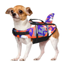 Dog Life Vest with SuperiorBuoyancy &-XXL orange camouflage sh