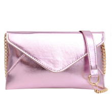 Stylish Candy Colored Shoulder Bag Crossbody Bags Chain-Pink
