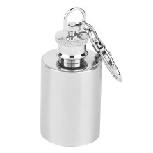 Garrafa térmica elegante em aço inoxidável, mini chaveiro para amantes de uísque, com design cilíndrico compacto, portátil e durável, com boa