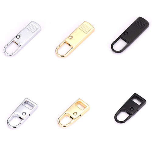 Zipper Pull Tab Replacement Metal Zippers Extension-Black L 1