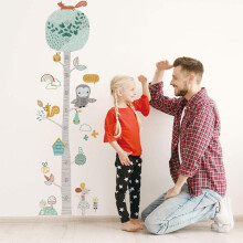 Irrotettava seinätarra lastenhuoneeseen, sarjakuvaeläinten kuvio, koristeellinen kuvio, korkeusmittainen seinätarra, ympäristöystävällinen