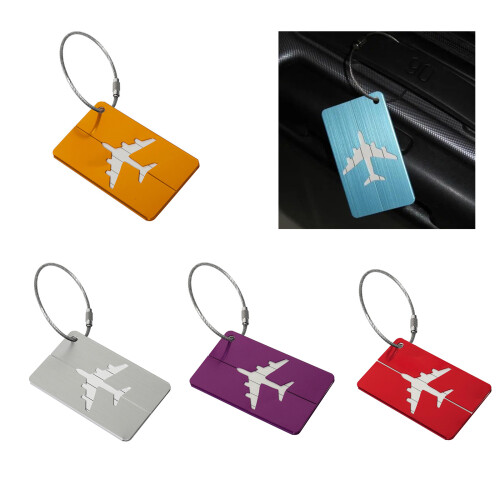 Baggage Backpack Tags Suitcase Identifier Metal Luggage-Brown 2