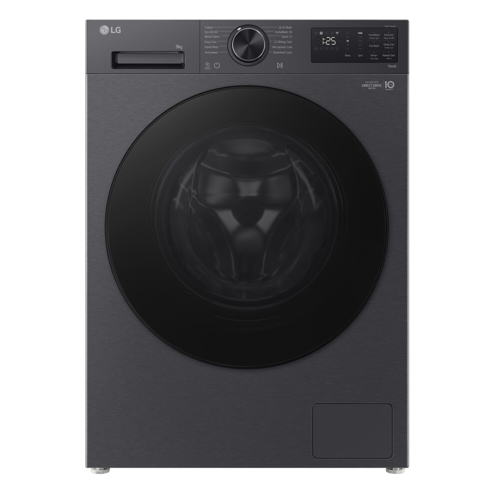 Lg Vx50 Series Counter-Depth Max F2x50s9tbb 9Kg Washing Machine With 1200 Rpm - Matt Black - A Rated