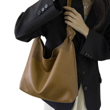 Versatile Women Tote Bag Soft Shoulder Handbag-brown