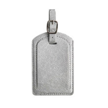PU Leather Name Address Luggage Tags Wedding Bridal Gift-Silver