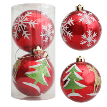 Festive Hanging Ornaments For Christmas Tree Decor, Shimmering Red Baubles With Glittering Effect, Durable Eco-Friendly Material, Convenient Use And W