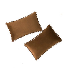 Sierkussen met pompon voor een stijlvol interieur, zachte fluwelen decoratieve hoes, onzichtbare ritssluiting voor eenvoudig onderhoud (45 x 45 cm)