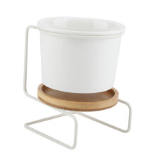 Minimalist Floating Planters, Iron Art Flower Pot Stand With Drainage For Desks, Bookshelves, Tables And Window Sills, Modern Ceramic Flower Pot, Deco