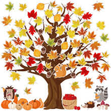 Fall Tree Decorations for Classroom Home Decoration, High-Quality Thick Coated Paper Multi-Purpose Decor with Invisible Glue for Easy Application (Inc