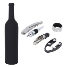 Coffret de rêve pour les amateurs de vin : étui noir mat en forme de bouteille, accessoires complets pour les connaisseurs, avec organiseur de