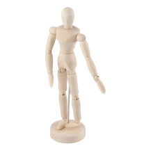 Elegant houten kunstfiguur, tekenmodel met flexibel lichaam voor het bestuderen van correct geproportioneerde menselijke figuren, 20 cm houten