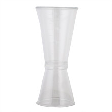 Medidor de cócteles de acero inoxidable para cocteleras, medidor de plástico transparente mejorado, herramienta de barman profesional con diseño
