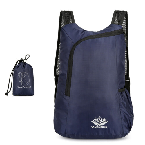 Packable Backpack Water Resistant Travel Daypack for-Deep Blue