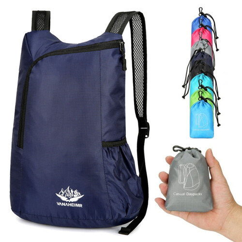 Packable Backpack Water Resistant Travel Daypack for-Deep Blue 2