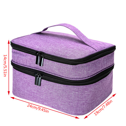 NailPolish Storage Box Double Layer Bags-black background lea 1