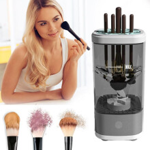 Automatic Cosmetic Brush Cleaner USB Rechargeable Two Modes Automatic Deep Cleaning Make Up Brush Tool Black