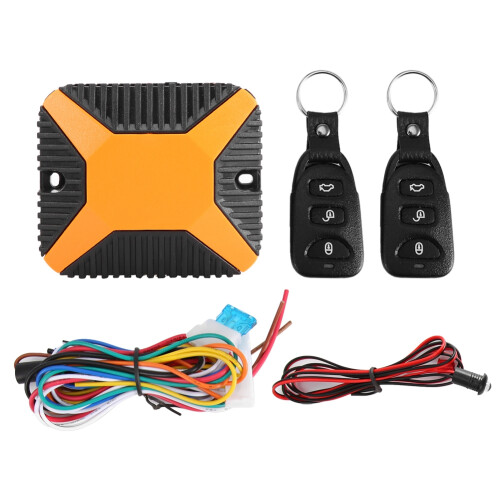 Universal Car Alarm Security Lock System 12V with 2 Remote, Black 1