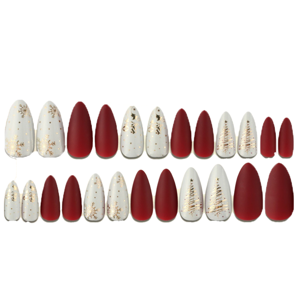 Timeless Nail Salon Style, Snowflake Design Press On Nails, Healthy Abs Material For Lasting Effect, Perfect For Professional Or Diy Home Nail Art