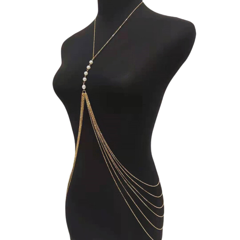 Women Body Chain Pearls Chest Chain Shoulder Chain Night-Gold-image-OPC-PNBTCD8-NEW
