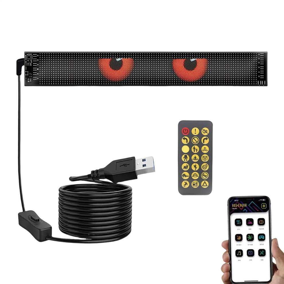 Led Eyes For Car Windshield Flexible Programmable Led Car Sign 12X59cm Automotive Exterior Decor For Cars Front Window Light 9067246089771