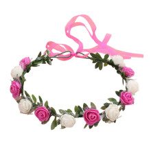 Floral Garlands Crown Hair Wreath Flower-Milk white rose red