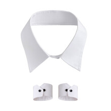 Elegant False Collar Versatile Striped-Pointed collar black