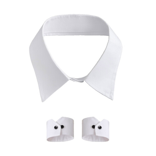 Elegant False Collar Versatile Striped-Pointed collar black