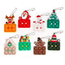 Weihnachtlicher Mini-Pop-Schlüsselanhänger, hochwertige Materialien, Stressabbau-Fidget-Spielzeug für Kinder und Erwachsene, perfektes Design für