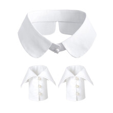 Versatile Wrist Cuff and False Collar Set-round neck pearl sui