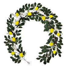 Guirlanda de frutas artificiais realista para decoração de primavera/verão, ideal para uso interno e externo, com limão artificial (198 cm de