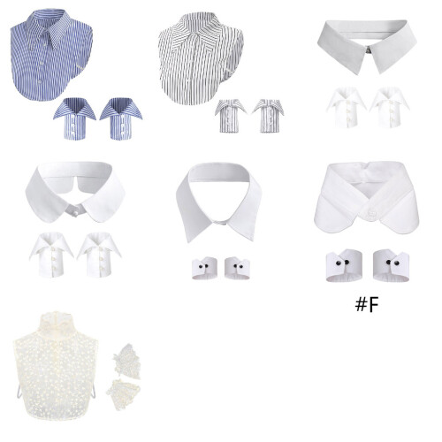 Versatile Wrist Cuff and False Collar Set-round neck pearl sui 1