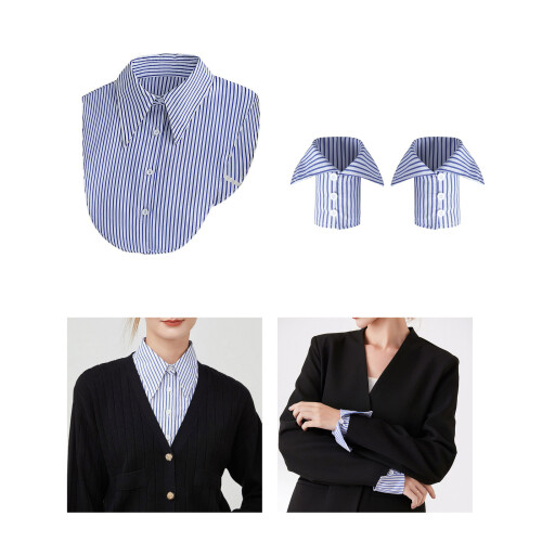 Versatile Wrist Cuff and False Collar Set-round neck pearl sui 2