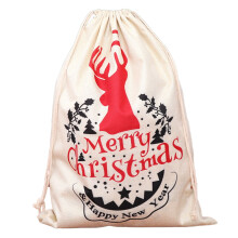 Sacolas de Natal em lona, Sacos de Papai Noel personalizados em juta com fecho de cordão, Estampas festivas para presentes de Natal extragrandes,