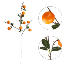 Pladsbesparende plantekasser Kunstige citrusgrene Livagtige falske appelsintræer med bøjelige stængler til indendørs dekoration