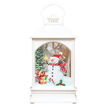Kerstlantaarn waterbol met LED-verlichting, glinsterende sneeuwpop en glitter, perfect voor kerstdecoratie of als gedenkwaardig cadeau, voegt charme