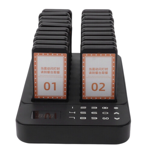Buzzer Alert Restaurant Wireless Queue Calling System Long Range Paging Customizable Alarm Modes Vibration Alert Flashing Alert Waterproof Built To La 1