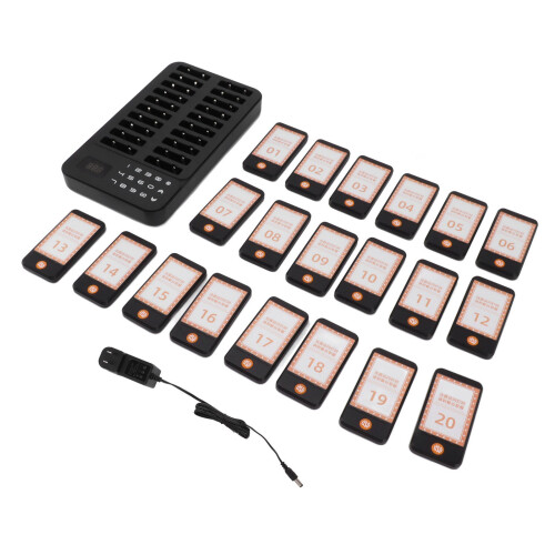Buzzer Alert Restaurant Wireless Queue Calling System Long Range Paging Customizable Alarm Modes Vibration Alert Flashing Alert Waterproof Built To La